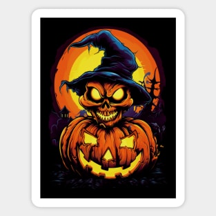 Spooky Halloween Pumpkin Magnet